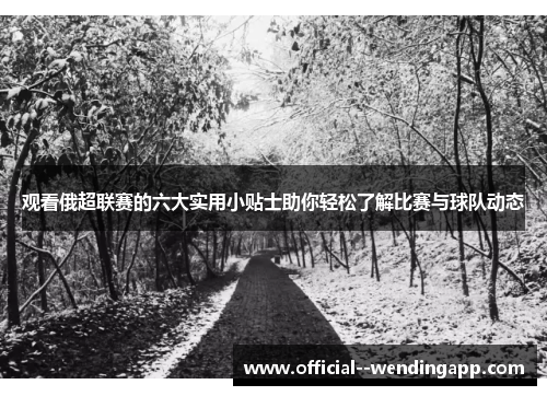 观看俄超联赛的六大实用小贴士助你轻松了解比赛与球队动态