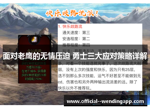 面对老鹰的无情压迫 勇士三大应对策略详解